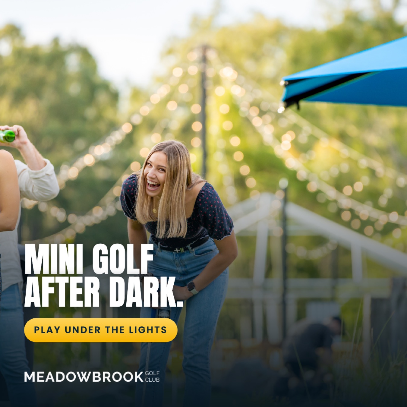 Mini golf under lights advert