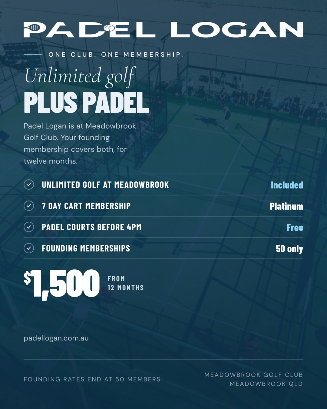 Padel Logan advert aimed at golf club members