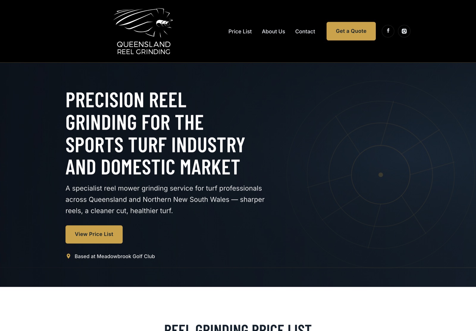 Reel grinding business website